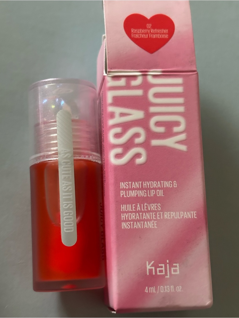 NIB Kaja Juicy Glass Instant Hydrating & Plumping Lip Oil - Raspberry Refresher